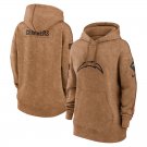 Women's Los Angeles Chargers 2023/4 Salute to Service Brown Pullover Hoodie S-3XL