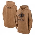 Women's New Orleans Saints 2023/4 Salute to Service Brown Pullover Hoodie S-3XL