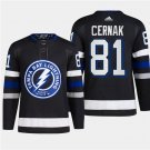 Men's Tampa Bay Lightning #81 Erik Cernak Black Alternate Premier Breakaway Stitched Jersey