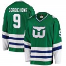 Men's Carolina Hurricanes #9 Gordie Howe Green Stitched Jersey