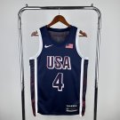 Men's USA Basketball #4 Stephen Curry Navy 2024 Swingman Player Jersey