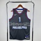 Men's Philadelphia 76ers Basketball #1 James Harden 2024 Swingman Black Jersey