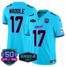 Men's Jaylen Waddle 17 Dolphins Miami Vice Aqua Vapor Limited  Jersey
