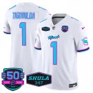 Men's Tua Tagovailoa 1 Dolphins Miami Vice White Vapor Limited Jersey