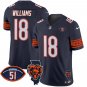 Men's Caleb Williams 18 Chicago Bears Navy Vapor Limited  Jersey