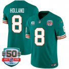 Men's Jevon Holland 8 Dolphins Miami Vice Aqua  Vapor Limited Jersey