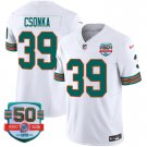 Men's Larry Csonka 39 Dolphins Miami Vice White Vapor Limited Jersey