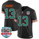 Men's Dan Marino 13 Dolphins Miami Vice Black Vapor Limited Jersey