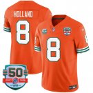 Men's Jevon Holland 8 Dolphins Miami Vice Orange Vapor Limited Jersey