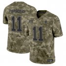 Men's Micah Parsons #11 Dallas Cowboys Olive Camo Salute to Service Vapor Limited Football Jersey