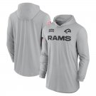 Men's Pullover Hoodie Los Angeles Rams Salute to Service 2024 Club Fleece Gray Color S-3XL