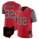 Men's Treveyon Henderson #32 Ohio State 2024 Red Vapor Limited Football Stitched Jersey