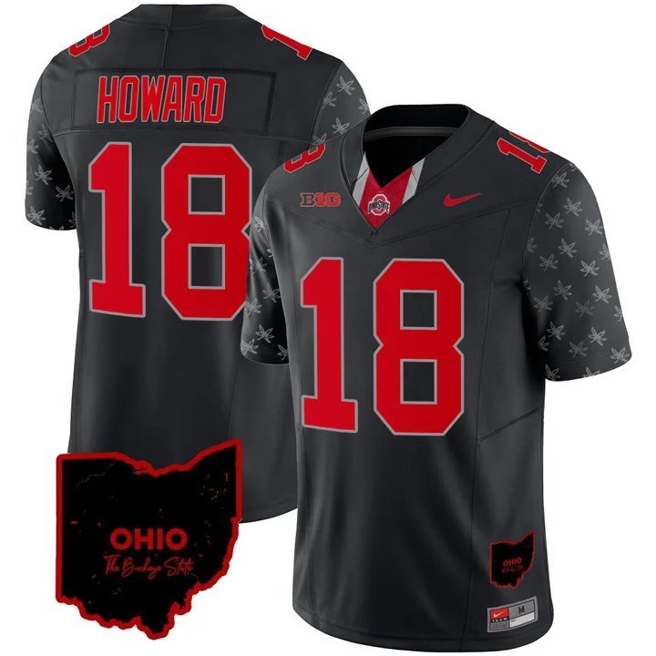 Men's Will Howard #18 Ohio State 2024 Black Limited Vapor Limited Football Stitched Jersey