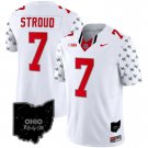 Men's C J Stroud #7 Ohio State 2024 White Limited Vapor Limited Football Stitched Jersey