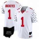 Men's Buckeyes #1 Ohio State 2024 White Limited Vapor Limited Football Stitched Jersey