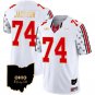 Men's Donovan Jackson #74 Ohio State 2024 Home Patch Gold Trim White Vapor Limited Football Jersey