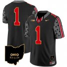 Men's #1 Team Ohio State 2024 Home Patch Gold Trim Black Vapor Limited Football Jersey