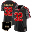 Men's TreVeyon Henderson #32 Ohio State 2024 Home Patch Black Vapor Limited Football Jersey