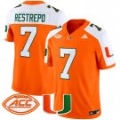 Men's Xavier Restrepo #7 Miami Hurricanes 2024 Orange Alternate Vapor Limited Football Jersey