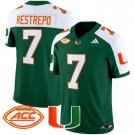 Men's Xavier Restrepo #7 Miami Hurricanes 2024 Green Alternate Vapor Limited Football Jersey