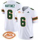 Men's Damien Martinez #6 Miami Hurricanes 2024 White Vapor Limited Football Jersey