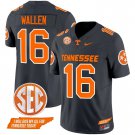 Men's Morgan Wallen #16 Tennessee Volunteers 2024 Smokey Grey Vapor Limited Football Jersey