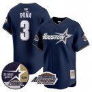 Men's Jeremy Pena #3 Astros 1999 Throwback 35th Navy Astrodome Patch Vapor Limited Baseball Jersey
