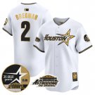 Men's Alex Bregman #2 Astros 1999 Astrodome Patch White Gold Vapor Limited Baseball Jersey