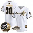 Men's Kyle Tucker #30 Astros 1999 Astrodome Patch White Gold Vapor Limited Baseball Jersey