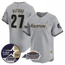Men's José Altuve #27 Astros 1999 Throwback 35 Gray Astrodome Patch Vapor Limited Baseball Jersey