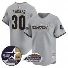 Men's Kyle Tucker #30 Astros 1999 Throwback 35th Gray Astrodome Patch Vapor Limited Baseball Jersey