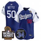 Men's Mookie Betts #50 Dodgers Fernando World Series 2024  Royal Alternate Baseball Jersey