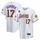 Men's Dennis Schroder #17 Los Angeles Lakers White Stitched Baseball Jersey