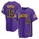 Men's Austin Reaves #15 Los Angeles Lakers Purple Stitched Baseball Jersey