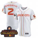 Men's Alex Bregman #2 Astros 2023 Space City Champions Flex White Stitched Baseball Jersey