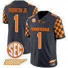 Men's Thornton Jr. #1 Tennessee Volunteers 2024 Checkerboard Smokey Grey Vapor Limited Jersey