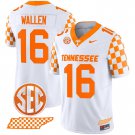 Men's Morgan Wallen #16 Tennessee Volunteers 2024 Checkerboard White Vapor Limited Jersey