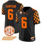 Men's Dylan Sampson #6 Tennessee Volunteers 2024 Checkerboard Black Vapor Limited Jersey