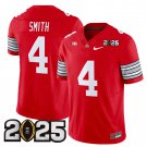 Men's Smith #4 Ohio State Buckeyes 2025 Red Vapor Limited Stitched Football Jersey