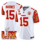 Men's Patrick Mahomes #15 Chiefs Super Bowl LIX Style Red Vapor Limited Stitched Football Jersey