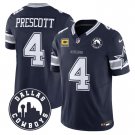 Men's Dak Prescott #4 Dallas Cowboys Dallas City Patch Navy Vapor Limited Stitched Football Jersey