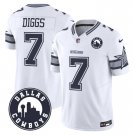 Men's Trevon Diggs #7 Dallas Cowboys Dallas City Patch White Vapor Limited Stitched Football Jersey