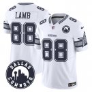 Men's CeeDee Lamb #88 Dallas Cowboys Dallas City Patch White Vapor Limited Stitched Football Jersey