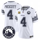Men's Dak Prescott #4 Dallas Cowboys Dallas City Patch White Vapor Limited Stitched Football Jersey