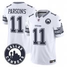 Men's Micah Parsons #11 Dallas Cowboys Dallas City Patch White Stitched Football Jersey