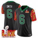 Men's DeVonta Smith #6 Philadelphia Eagles Super Bowl Black Stitched Football Jersey
