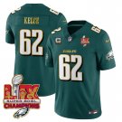 Men's Jason Kelce #62 Philadelphia Eagles Super Bowl Midnight Green Stitched Football Jersey