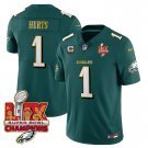 Men's Jalen Hurts #1 Philadelphia Eagles Super Bowl Midnight Green Stitched Football Jersey