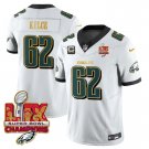 Men's Jason Kelce #62 Philadelphia Eagles Super Bowl White Stitched Football Jersey