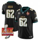 Men's Jason Kelce #62 Philadelphia Eagles Super Bowl Black Stitched Football Jersey